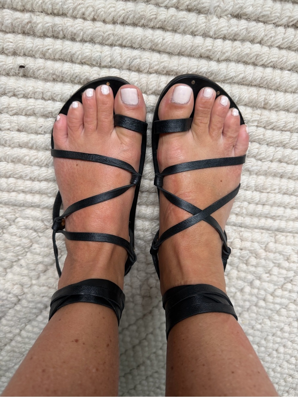 beek Black Strappy Wrap-Around Women's Sandals